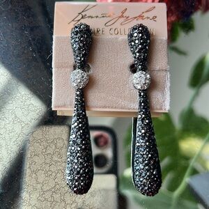 Kenneth Jay Lane Crystal Ball & Bat Drop Earrings